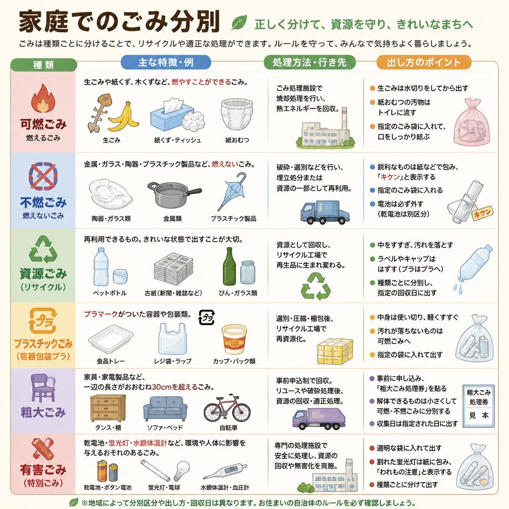 2. 家庭ごみの分別方法