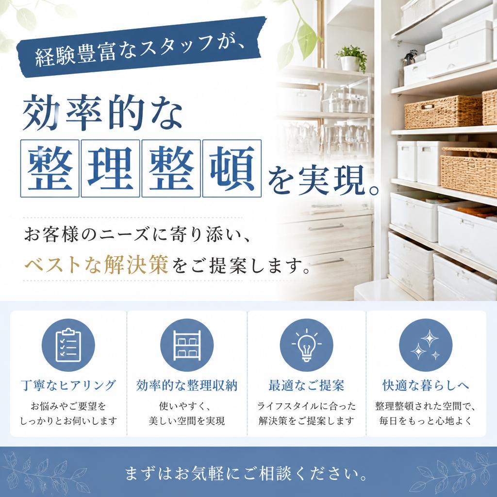 整理整頓のプロにお任せ！