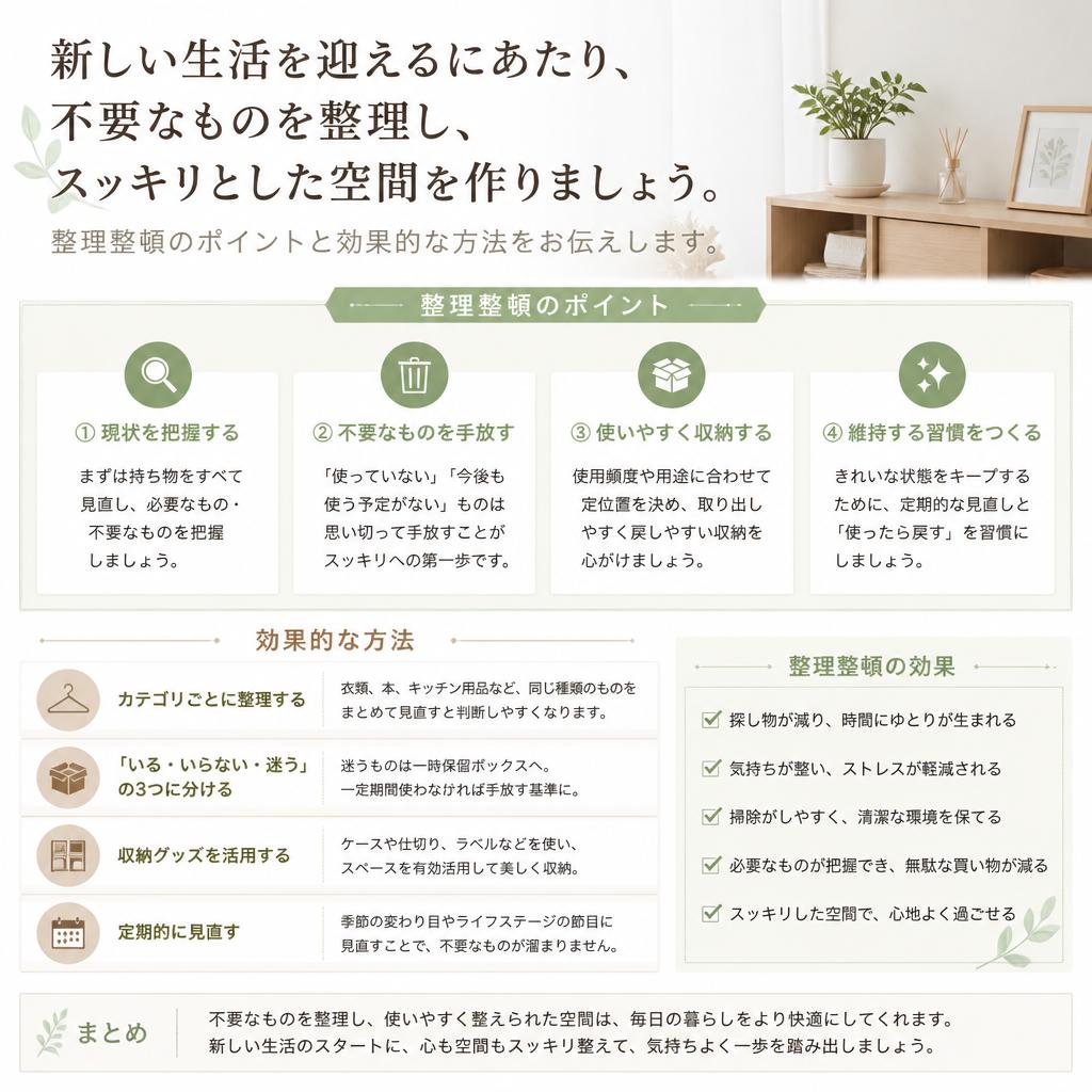 整理整頓で新しい空間を実現