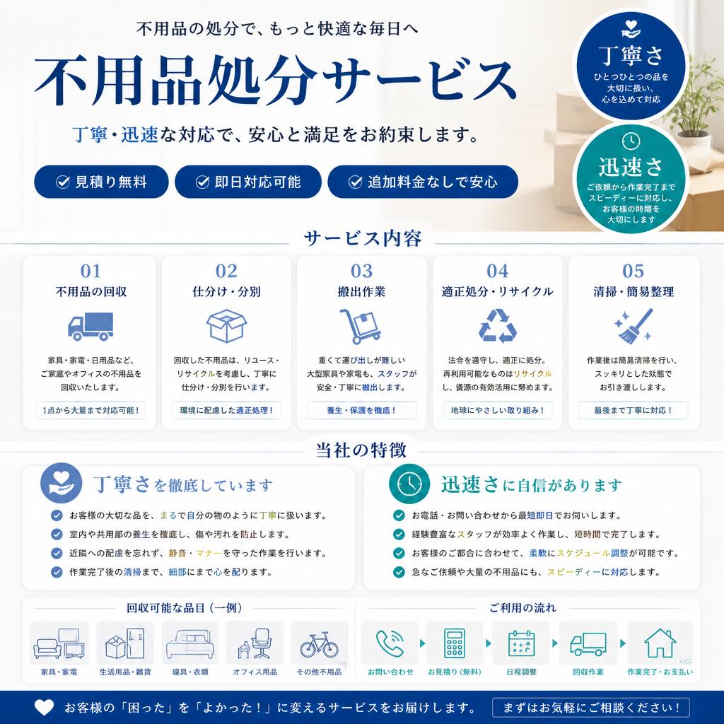 当社の不用品処分サービス