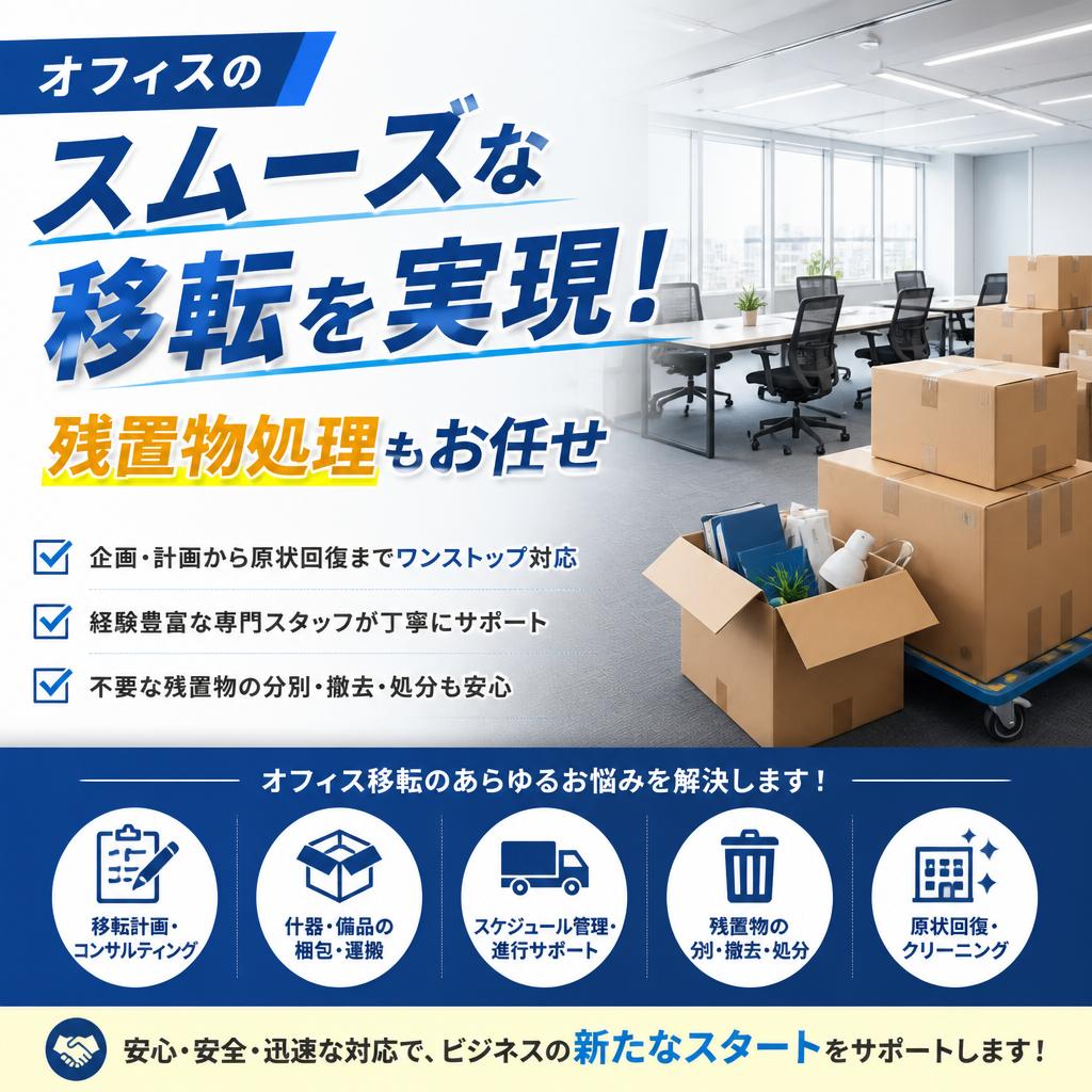 オフィスのスムーズな移転を実現！残置物処理もお任せ