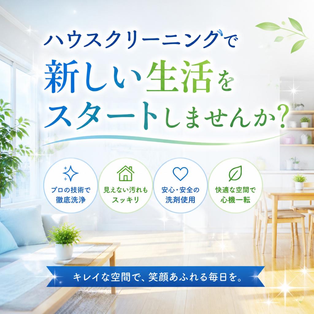 ハウスクリーニングで新しい生活をスタートしませんか？