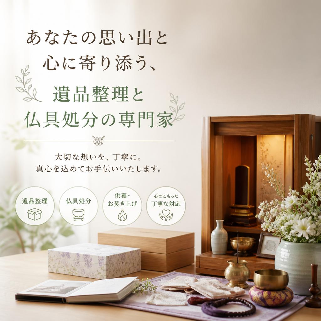 あなたの思い出と心に寄り添う、遺品整理と仏具処分の専門家