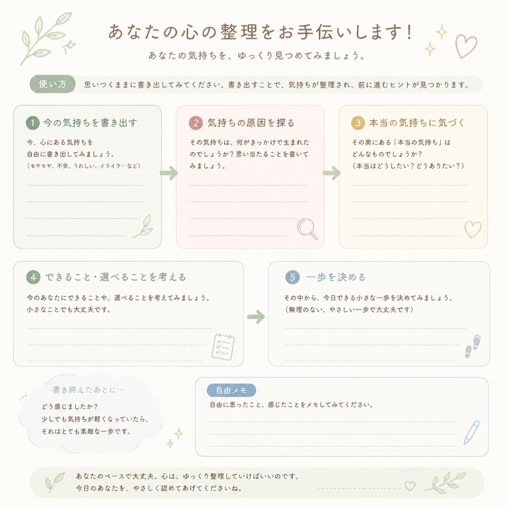 あなたの心の整理をお手伝いします！