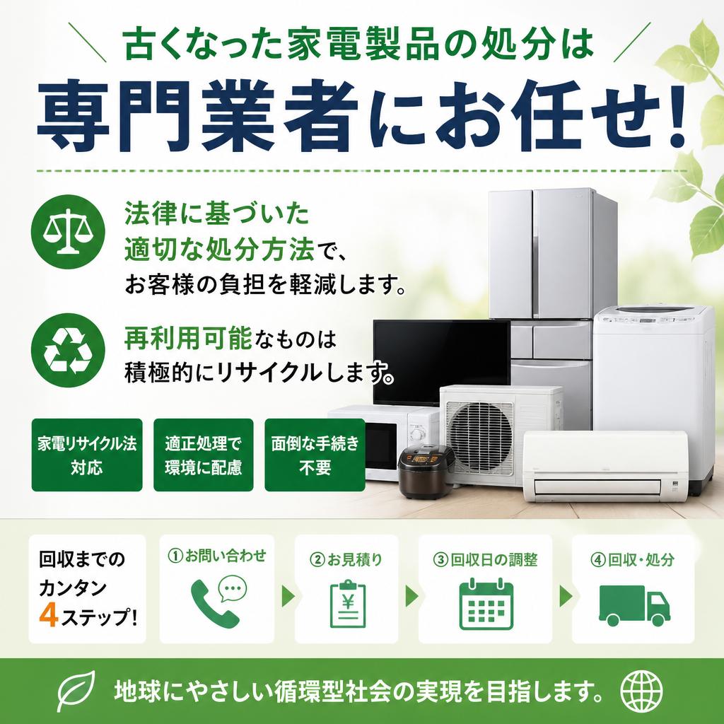家庭用電化製品の処分もお任せ