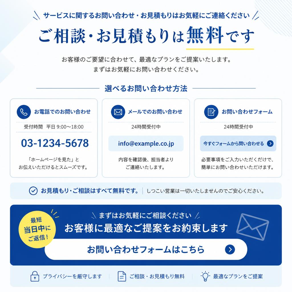 今すぐお問い合わせを!