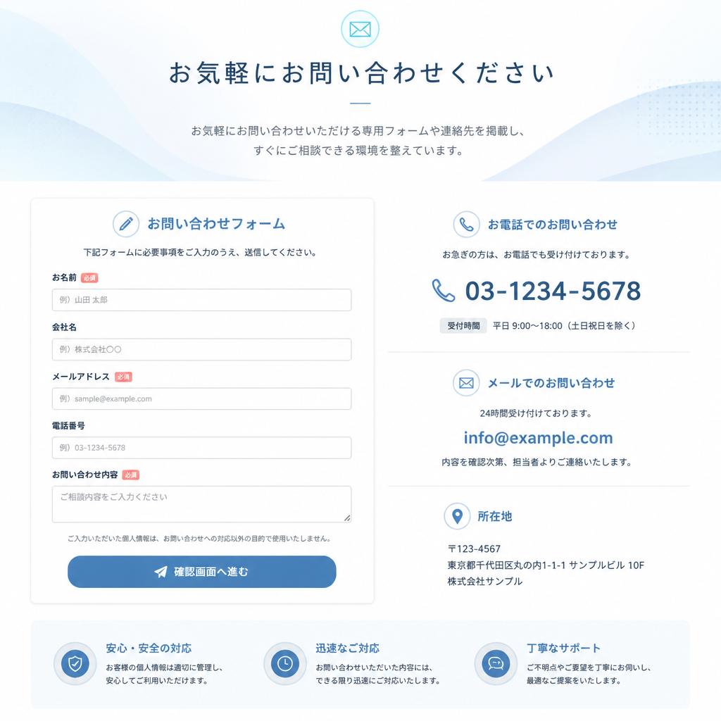 7. お問い合わせ・お見積りのご案内