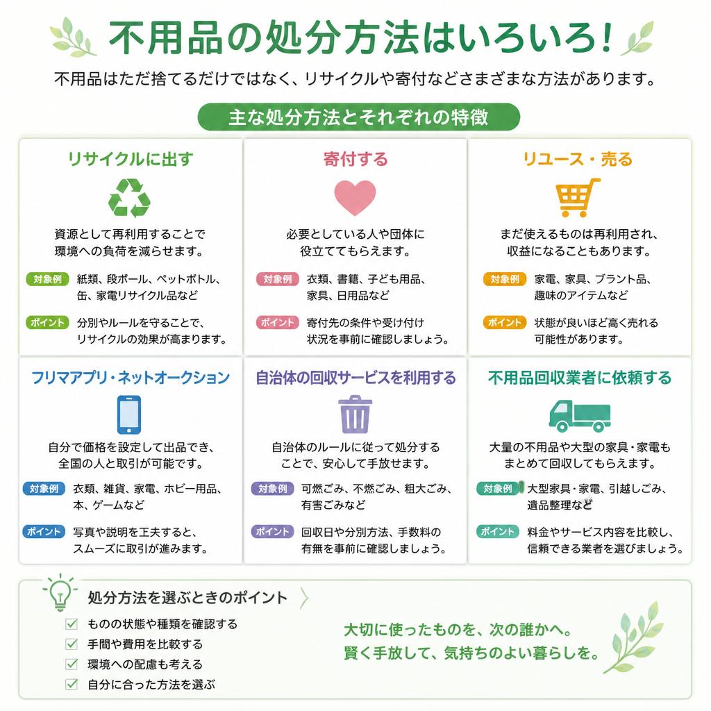 不用品の効果的な処分方法
