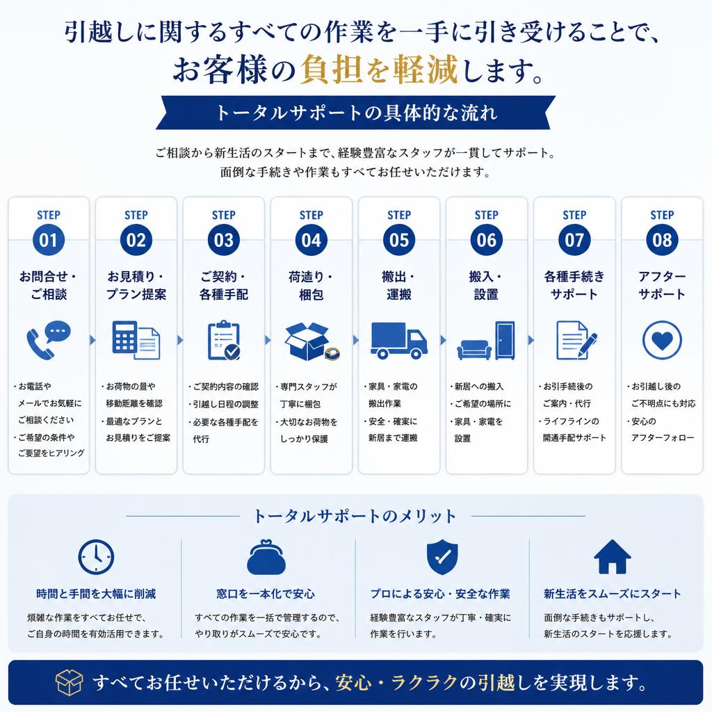 トータルサポートで安心感を