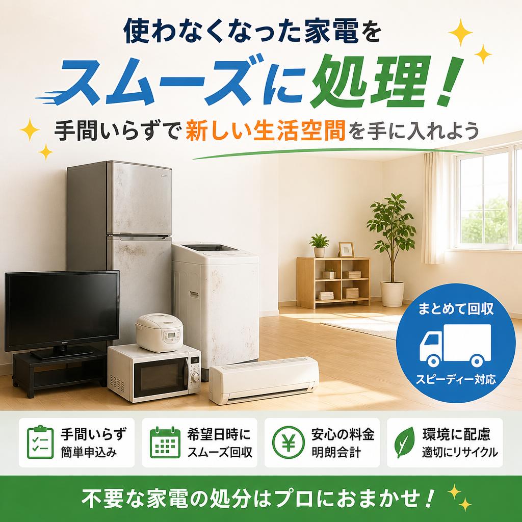 使わなくなった家電をスムーズに処理！手間いらずで新しい生活空間を手に入れよう