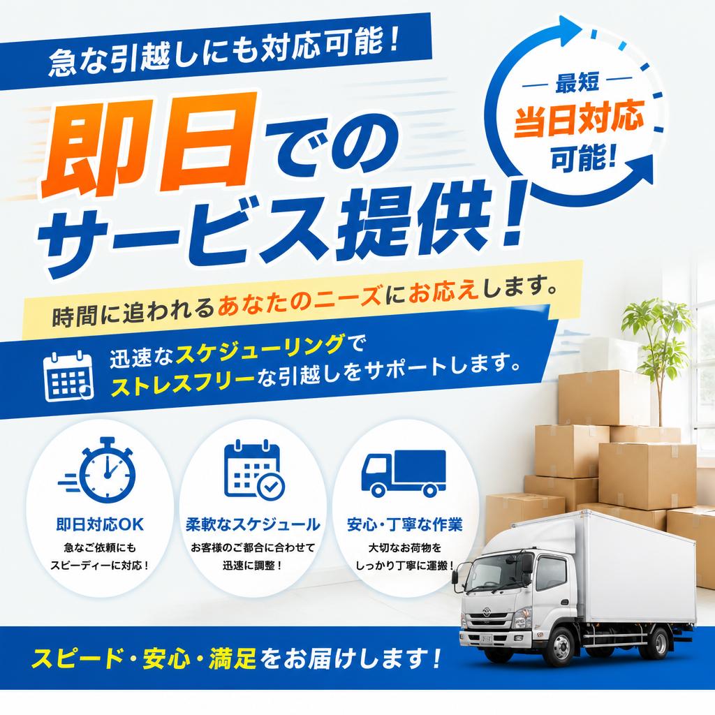 即日対応でスピーディーなサービス
