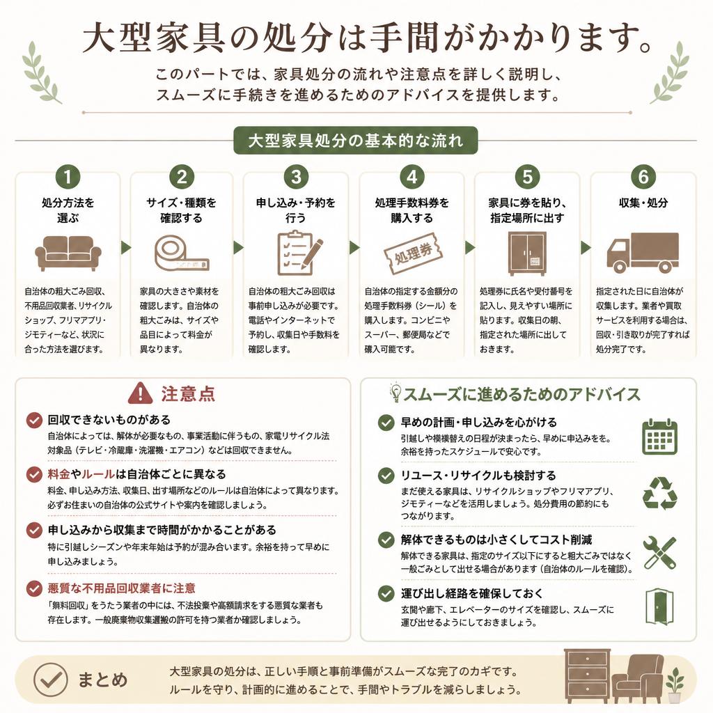家具処分の流れと注意点