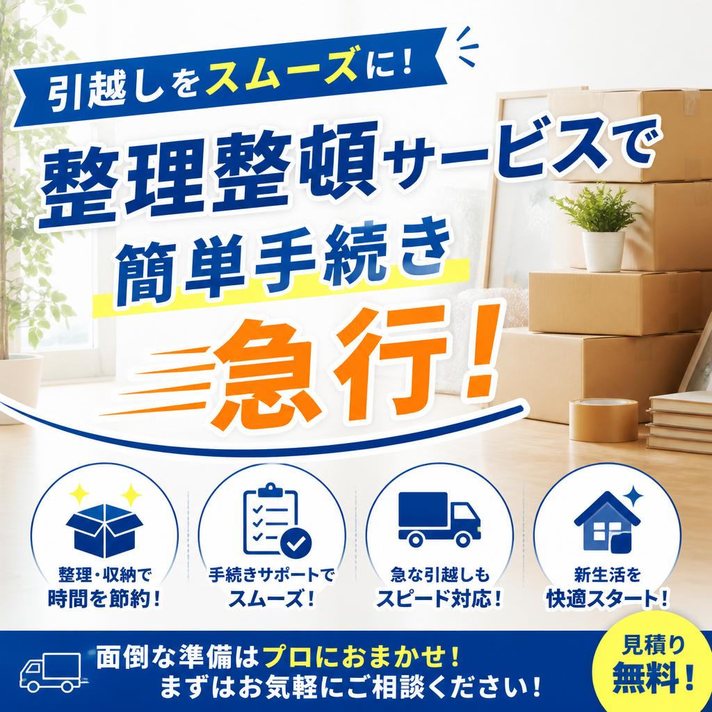 引越しをスムーズに！整理整頓サービスで簡単手続き急行！