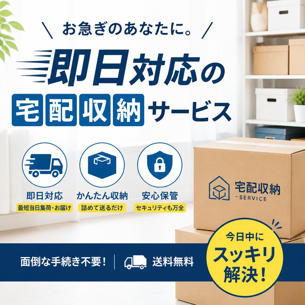 お急ぎのあなたに。即日対応の宅配収納サービス