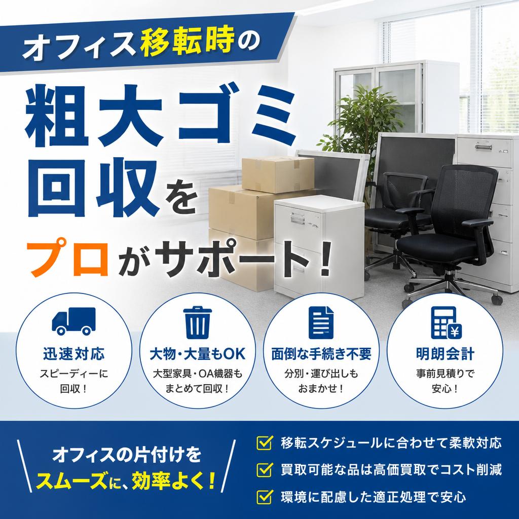 オフィス移転時の粗大ゴミ回収をプロがサポート！