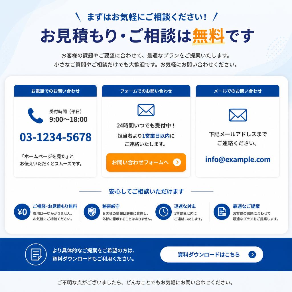 今すぐお問い合わせを！