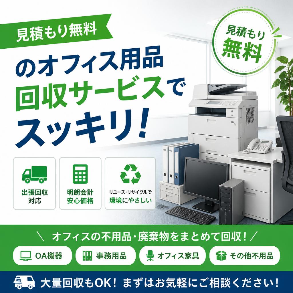 見積もり無料のオフィス用品回収サービスでスッキリ！