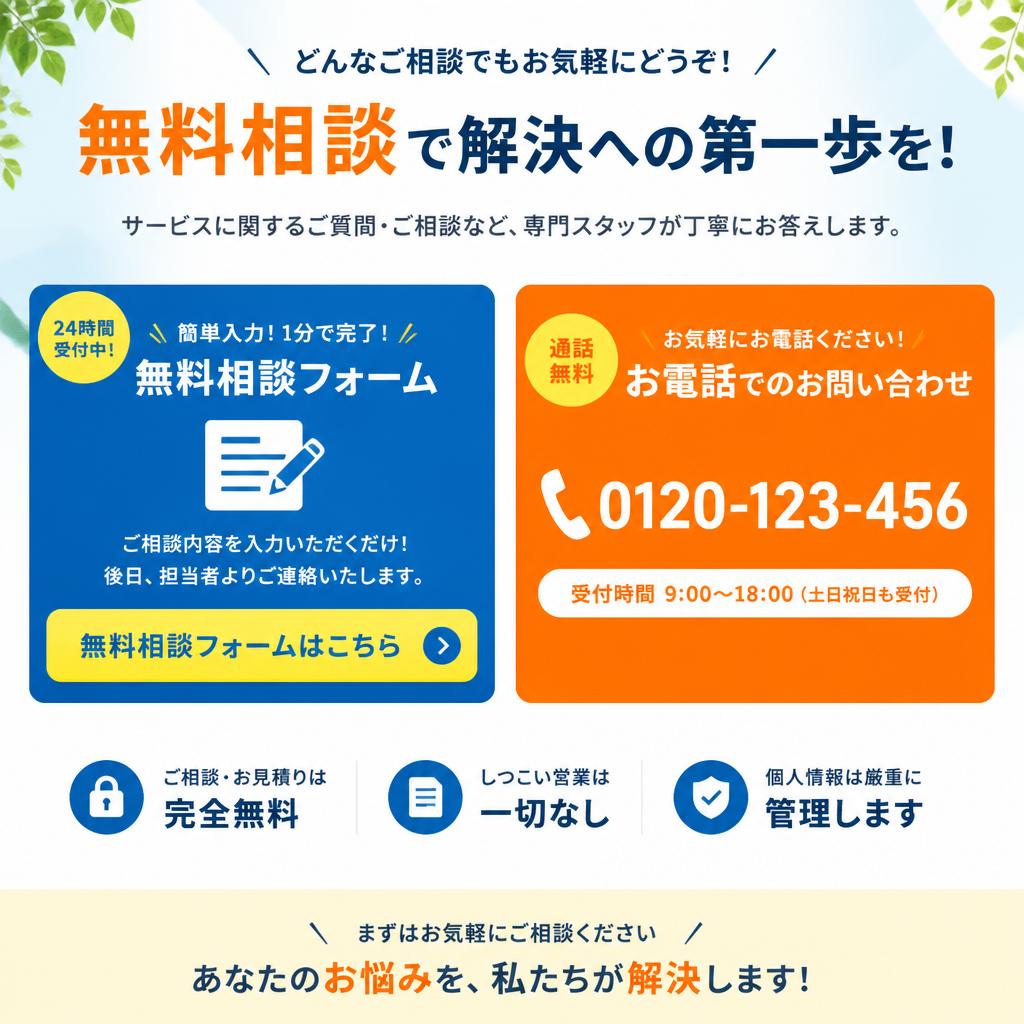 今すぐ無料相談・お問い合わせ