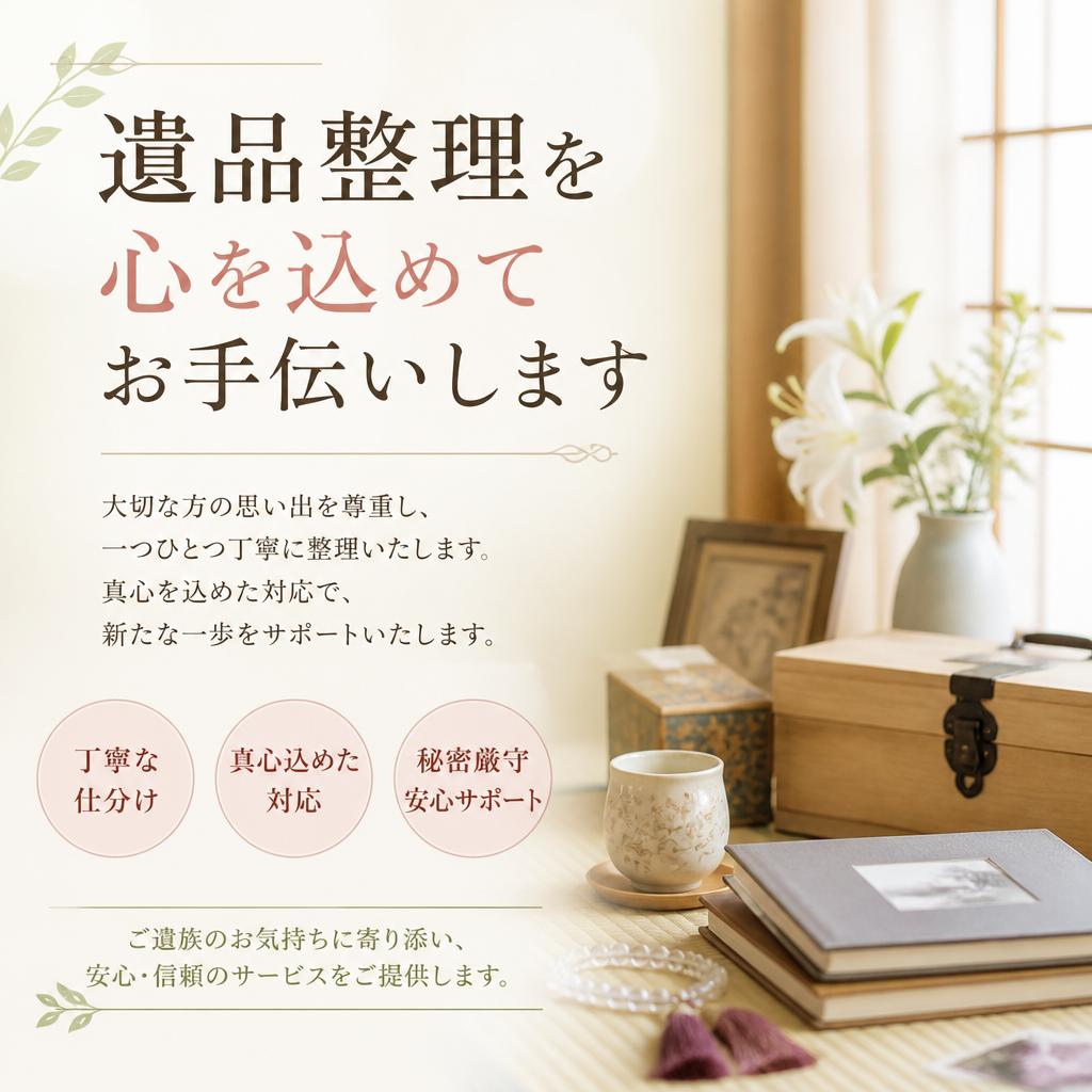 遺品整理を心を込めてお手伝いします