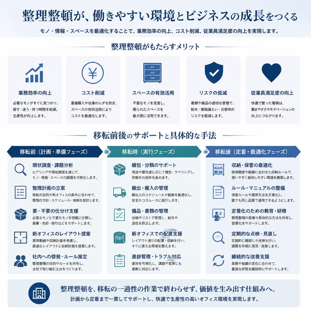 整理整頓でスムーズな移転を実現