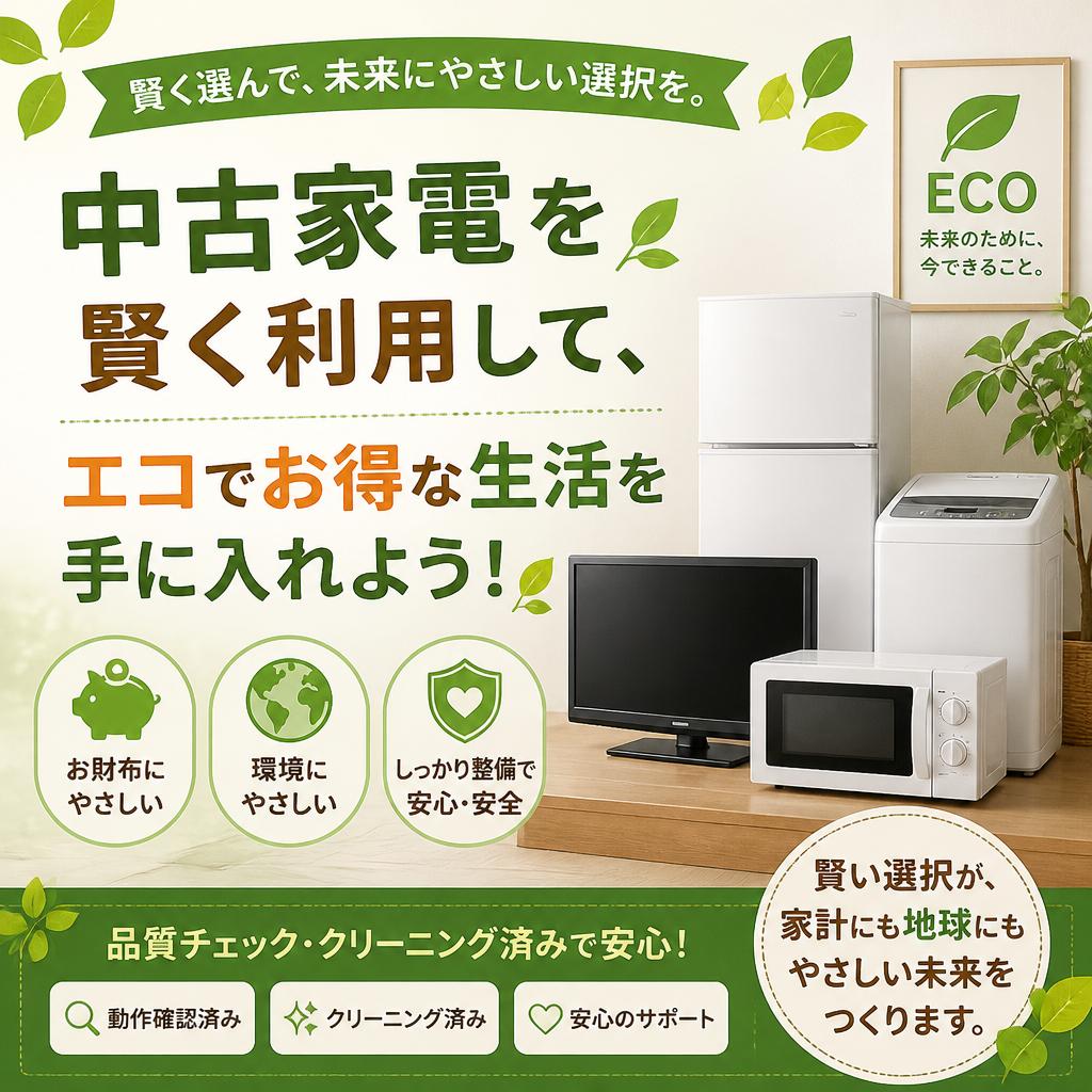 中古家電を賢く利用して、エコでお得な生活を手に入れよう！
