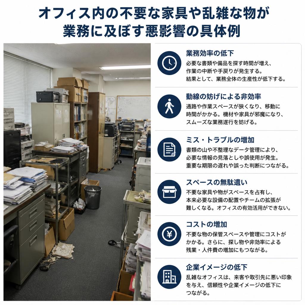 2. 不要な家具が職場に与える影響