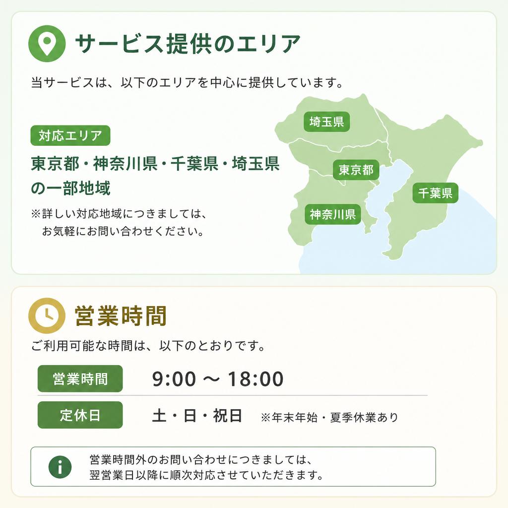 対応エリアと営業時間