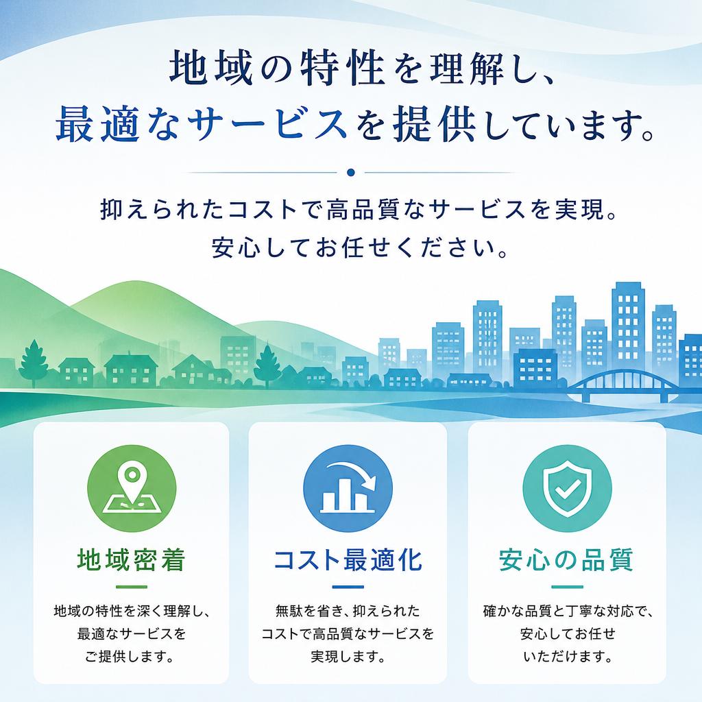 豊富な実績と地域密着型サービス
