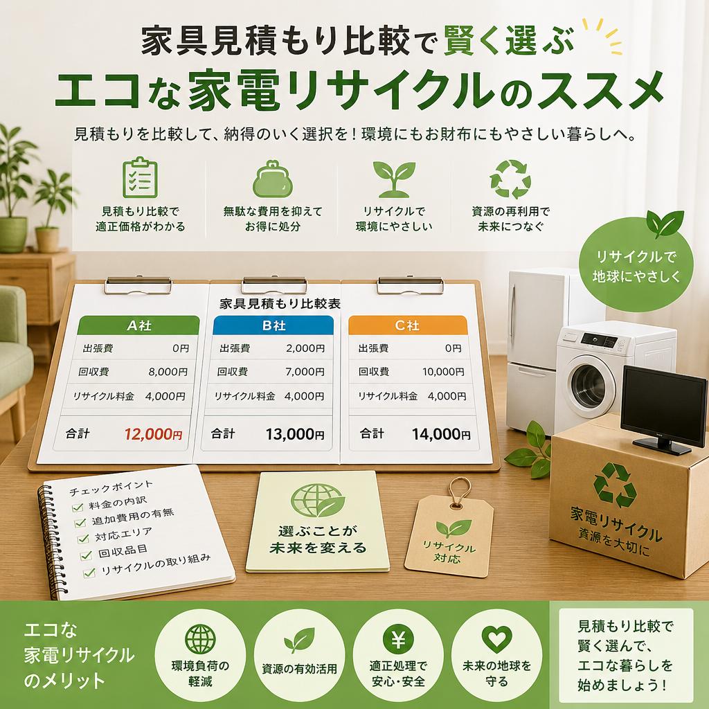 家具見積もり比較で賢く選ぶ、エコな家電リサイクルのススメ