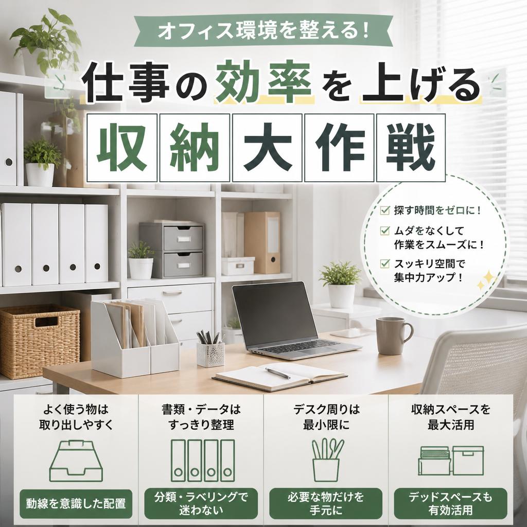 オフィス環境を整える！仕事の効率を上げる収納大作戦