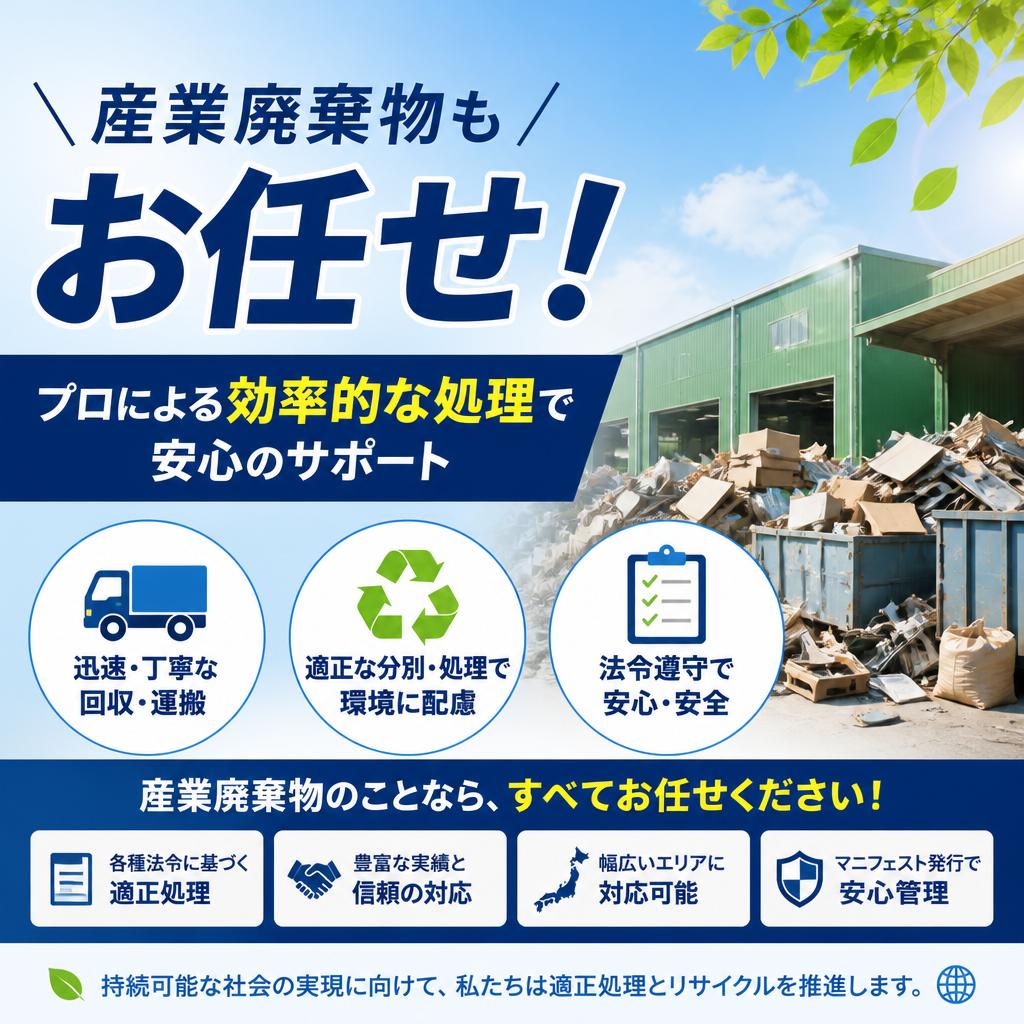 産業廃棄物もお任せ！プロによる効率的な処理で安心のサポート