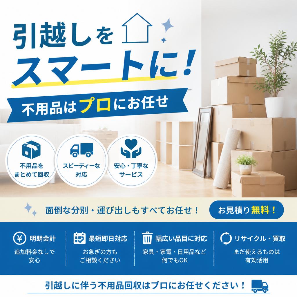 引越しをスマートに！不用品はプロにお任せ