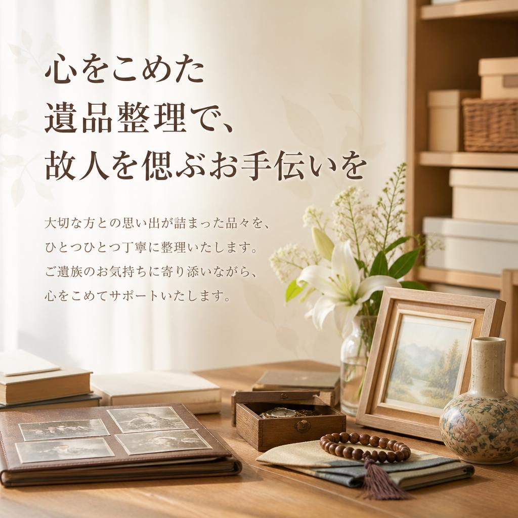 心をこめた遺品整理で、故人を偲ぶお手伝いを
