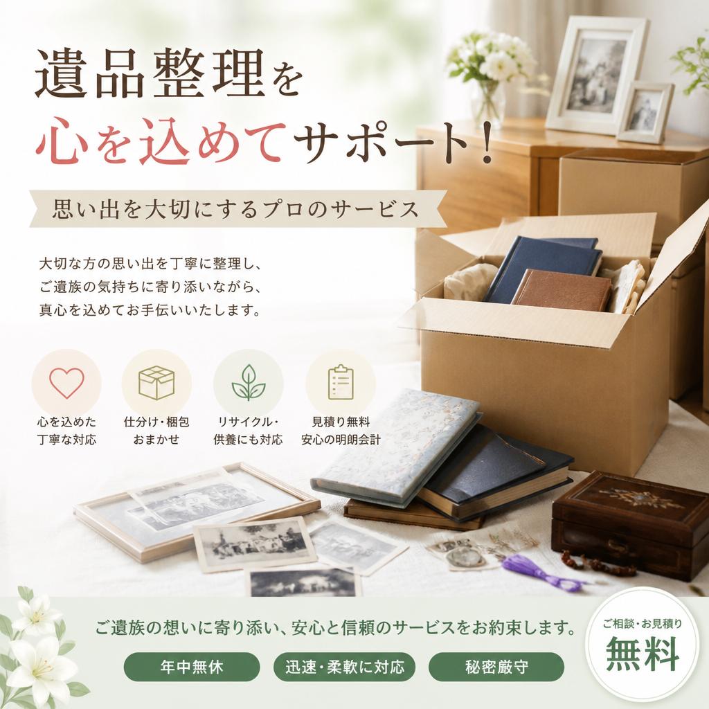 遺品整理を心を込めてサポート！思い出を大切にするプロのサービス