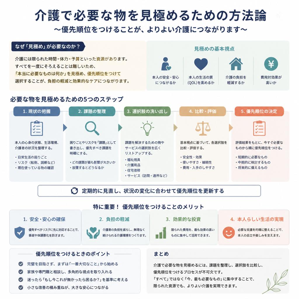 必要な物を見極める：優先順位の付け方