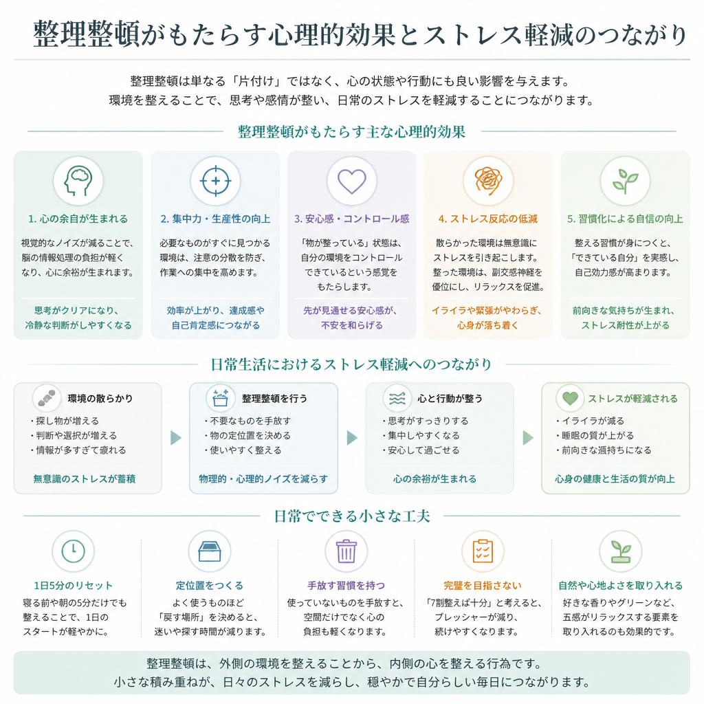 整理整頓がもたらす心のゆとり