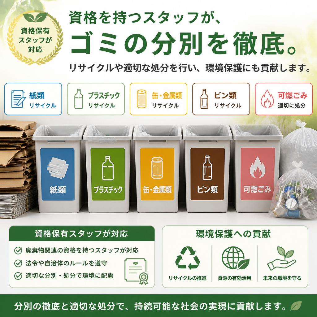 ゴミの分別で環境に配慮