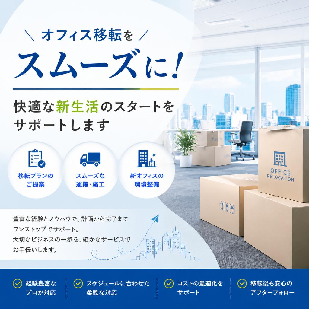 オフィス移転をスムーズに！快適な新生活のスタートをサポートします