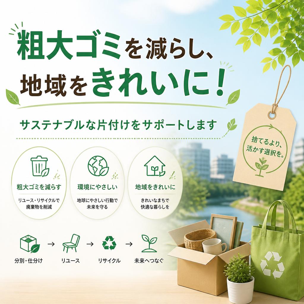 粗大ゴミを減らし、地域をきれいに！サステナブルな片付けをサポートします