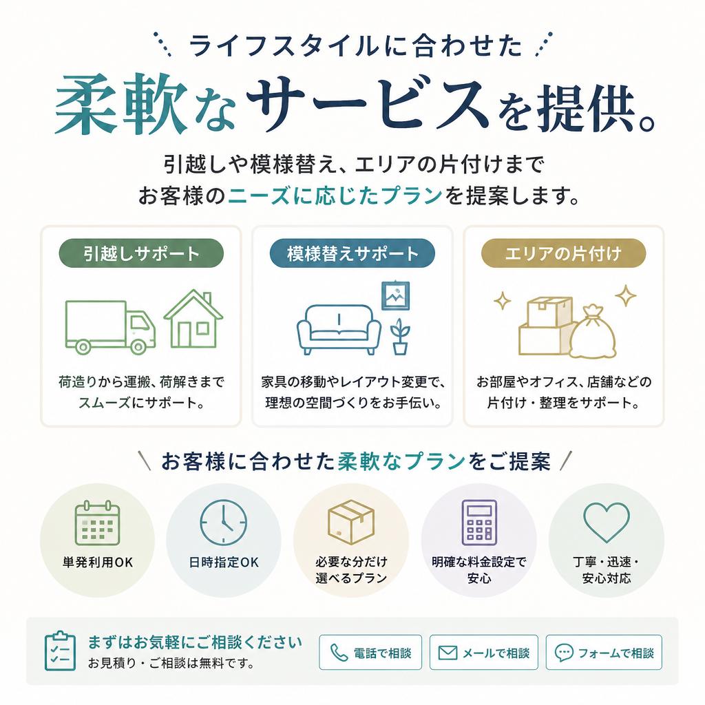 あなたのライフスタイルに合わせた片付け