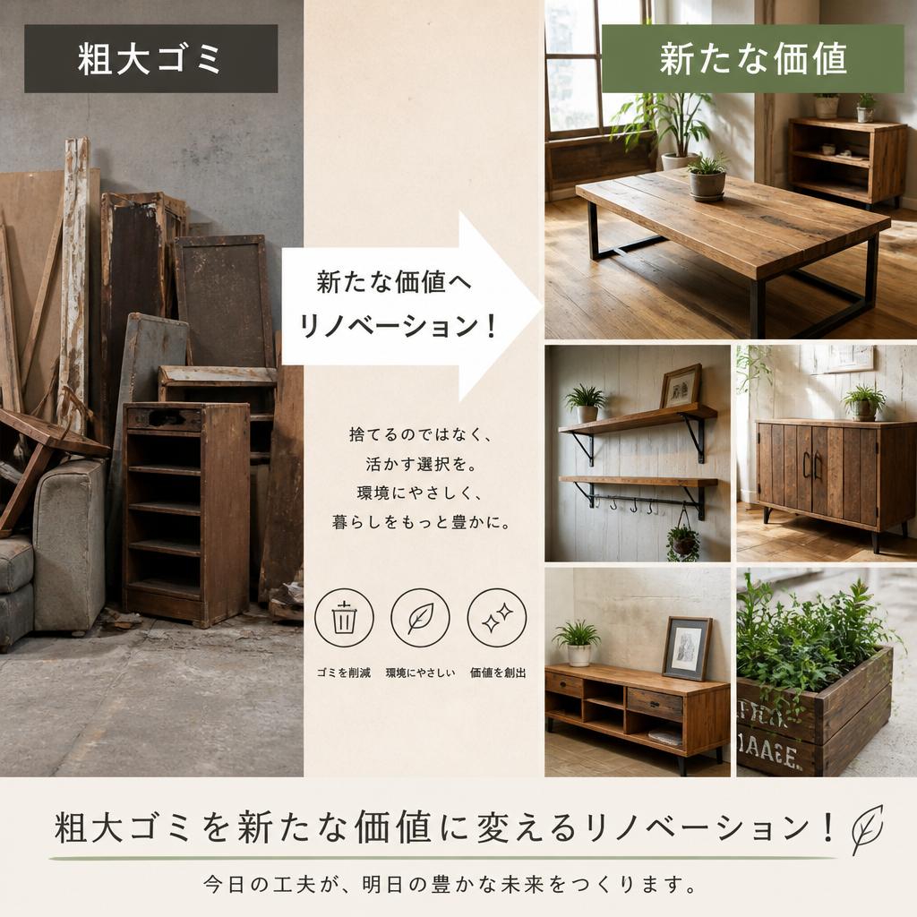 粗大ゴミを新たな価値に変えるリノベーション！