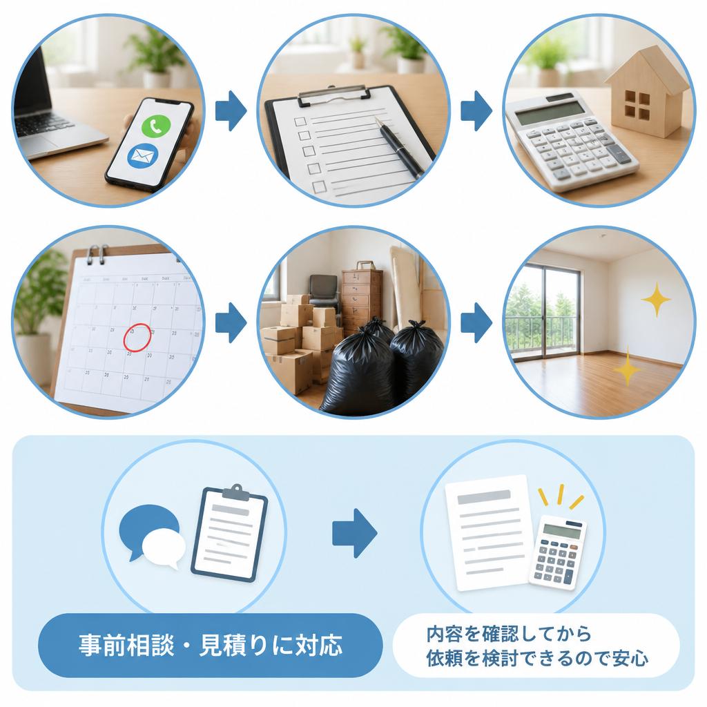 見積りから作業完了まで、わかりやすく安心の進め方