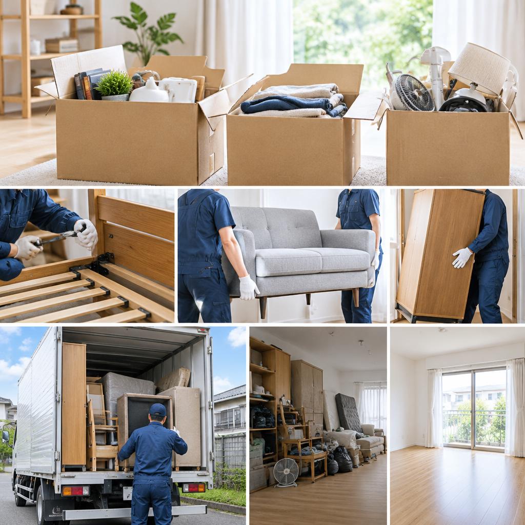 荷造り前の整頓から搬出まで、引越しをスムーズにサポート